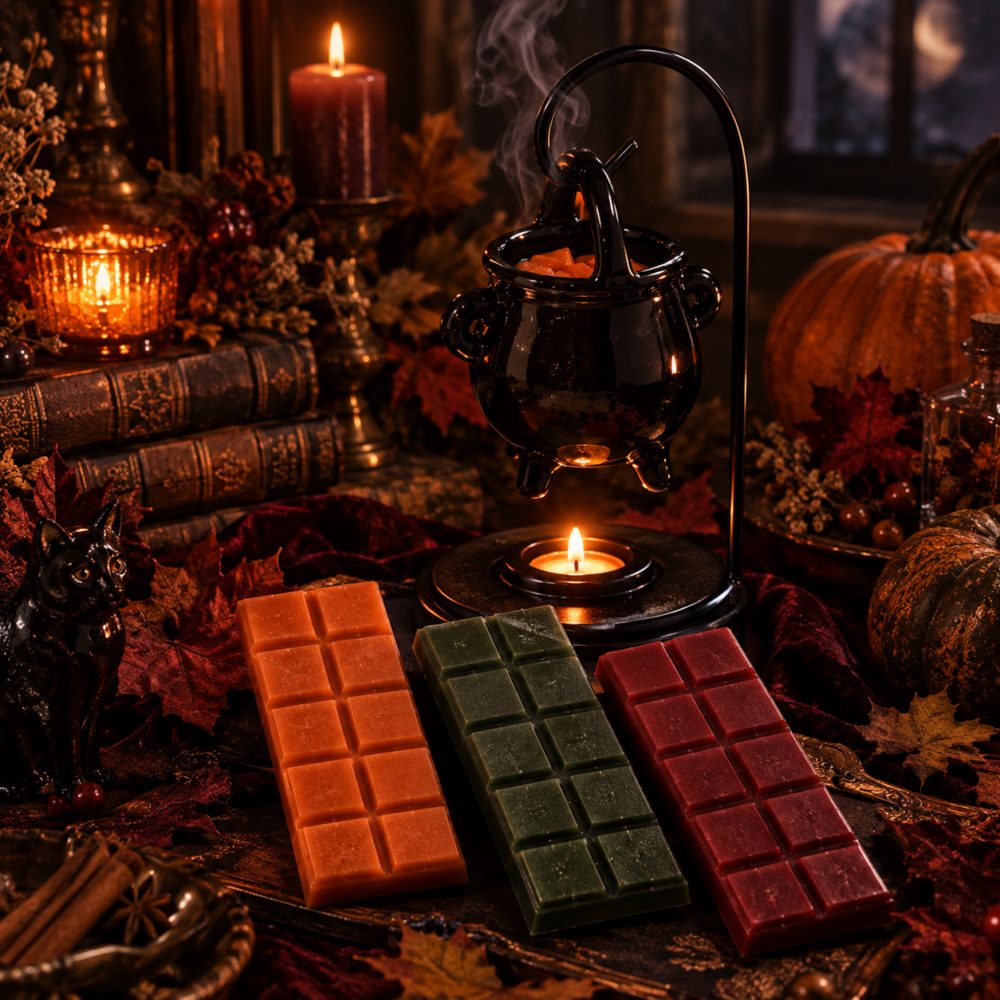 Halloween Set Cauldron Melter +3 Wax Melt Bars 35g